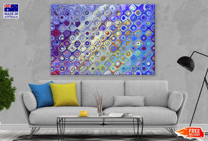 Gold & Blue Pattern Abstract Design Print 100% Australian Made