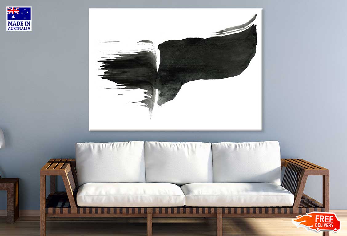 Black Color Splash B&W Abstract Design Print 100% Australian Made