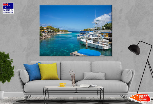 Lagoon Curacao Island Ships View Photograph Print 100% Australian Made
