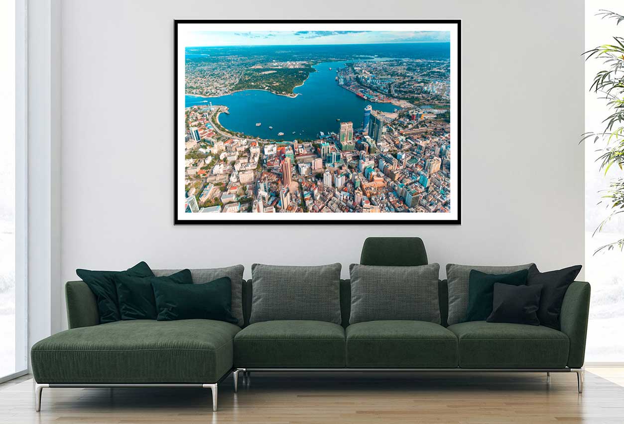 Aerial View of Dar es Salaam City Photograph Home Decor Premium Quality Poster Print Choose Your Sizes