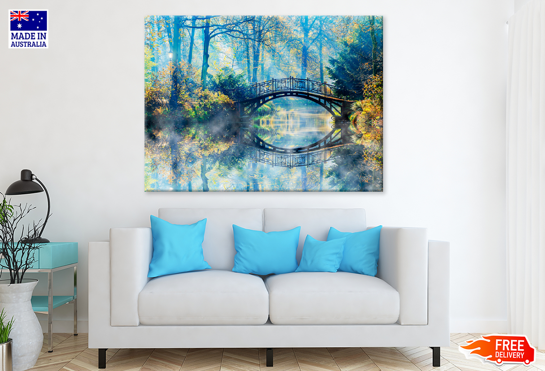 Bridge On River & Forest View Print 100% Australian Made