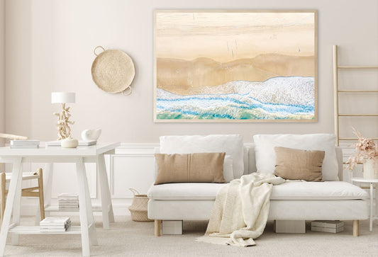 Sea Waves on Sand Seashore Aerial View Photograph Home Decor Premium Quality Poster Print Choose Your Sizes