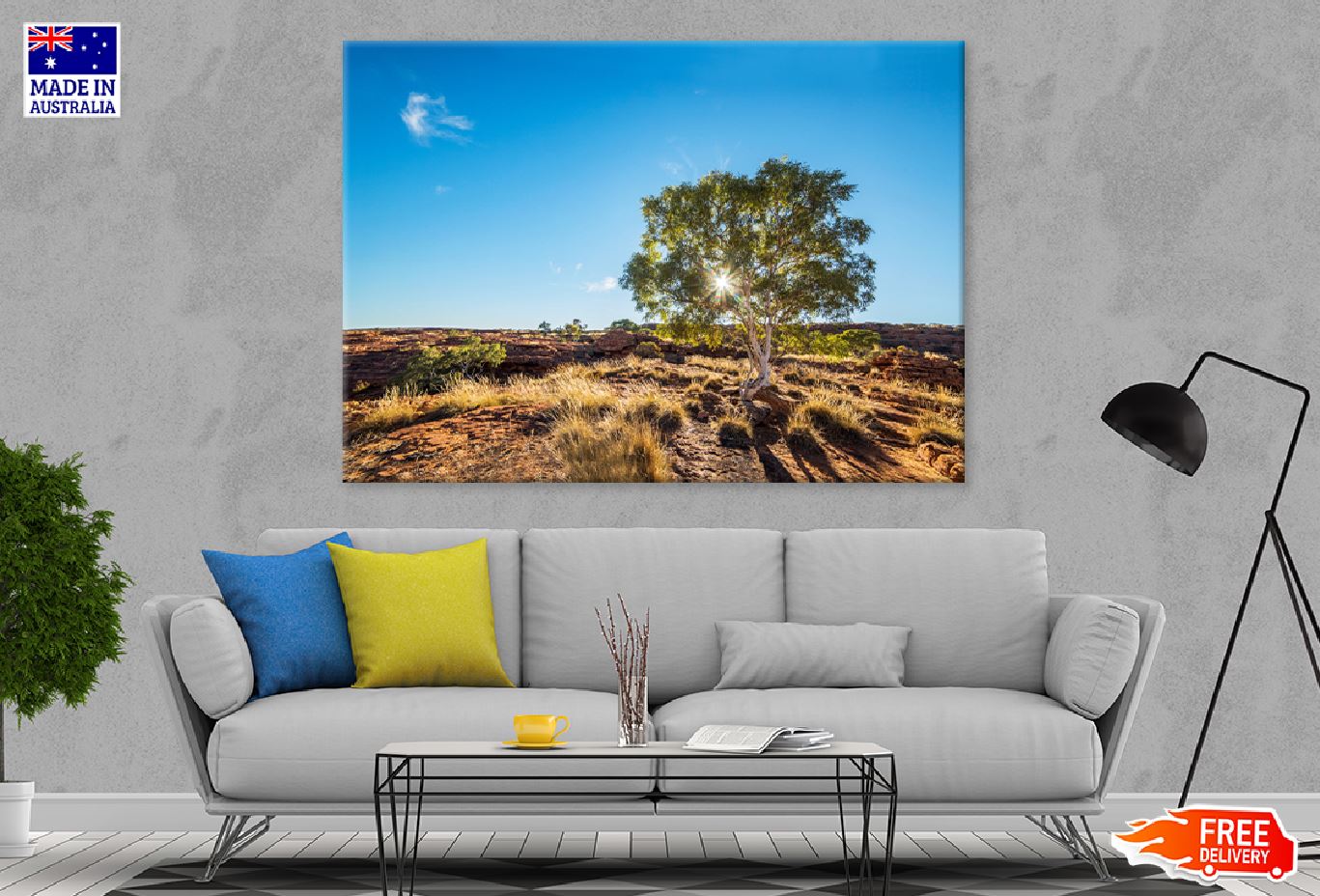 Red Gum Tree & Sunshine View Photograph Print 100% Australian Made