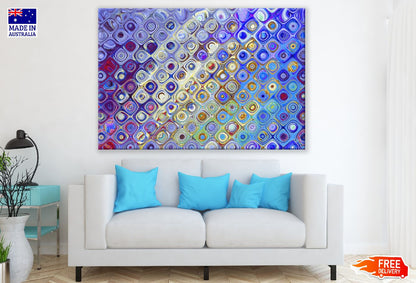 Gold & Blue Pattern Abstract Design Print 100% Australian Made