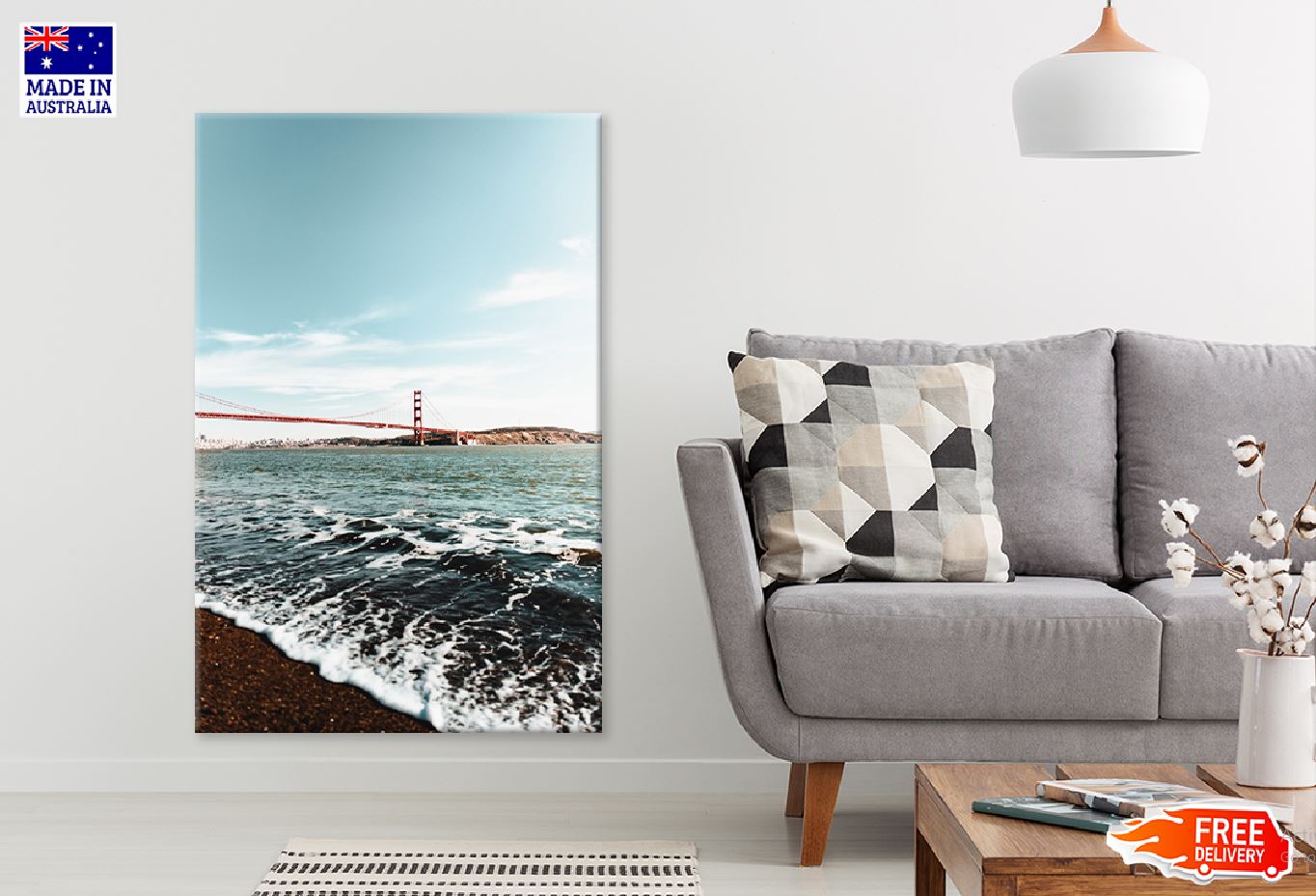 Golden Gate Bridge & Beach View Photograph Print 100% Australian Made