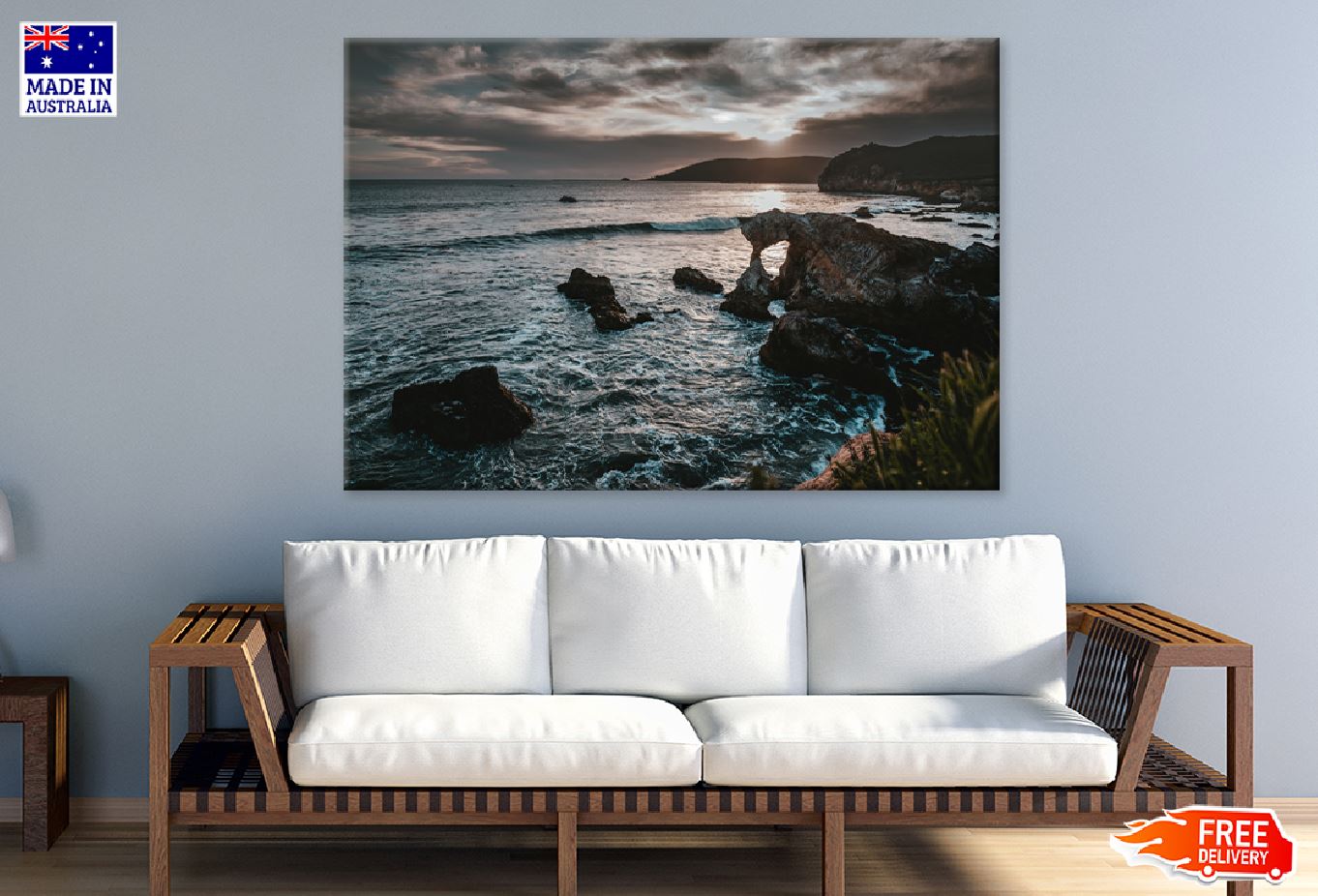 Sea with Cliffs Reef Rock Scenery View Photograph Print 100% Australian Made
