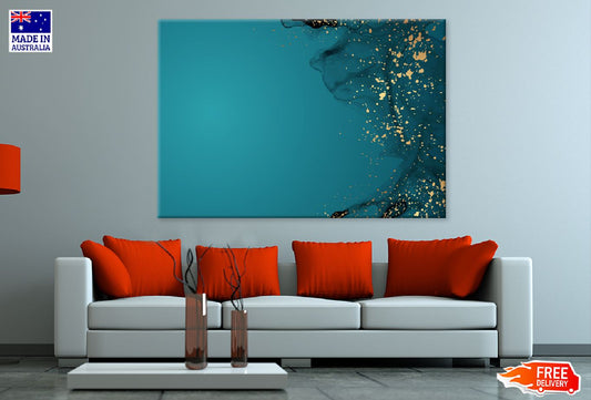 Turquoise Green & Gold Abstract Design Print 100% Australian Made