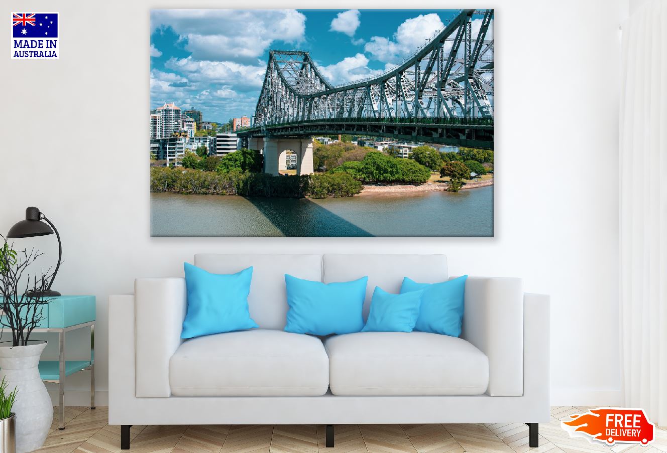 Brisbane Bridge & City in Australia Photograph Print 100% Australian Made