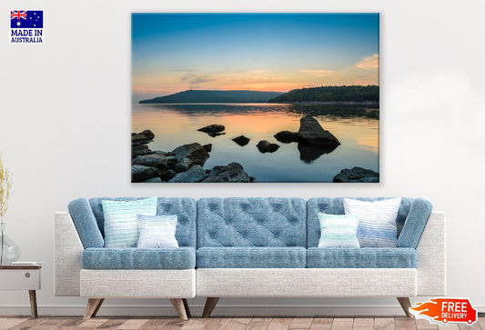 Rocky Lake View Sunset Photograph Print 100% Australian Made