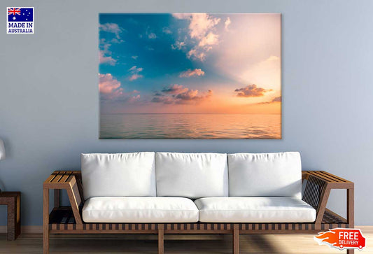 Ocean View Orange & Golden Sunset Photograph Print 100% Australian Made