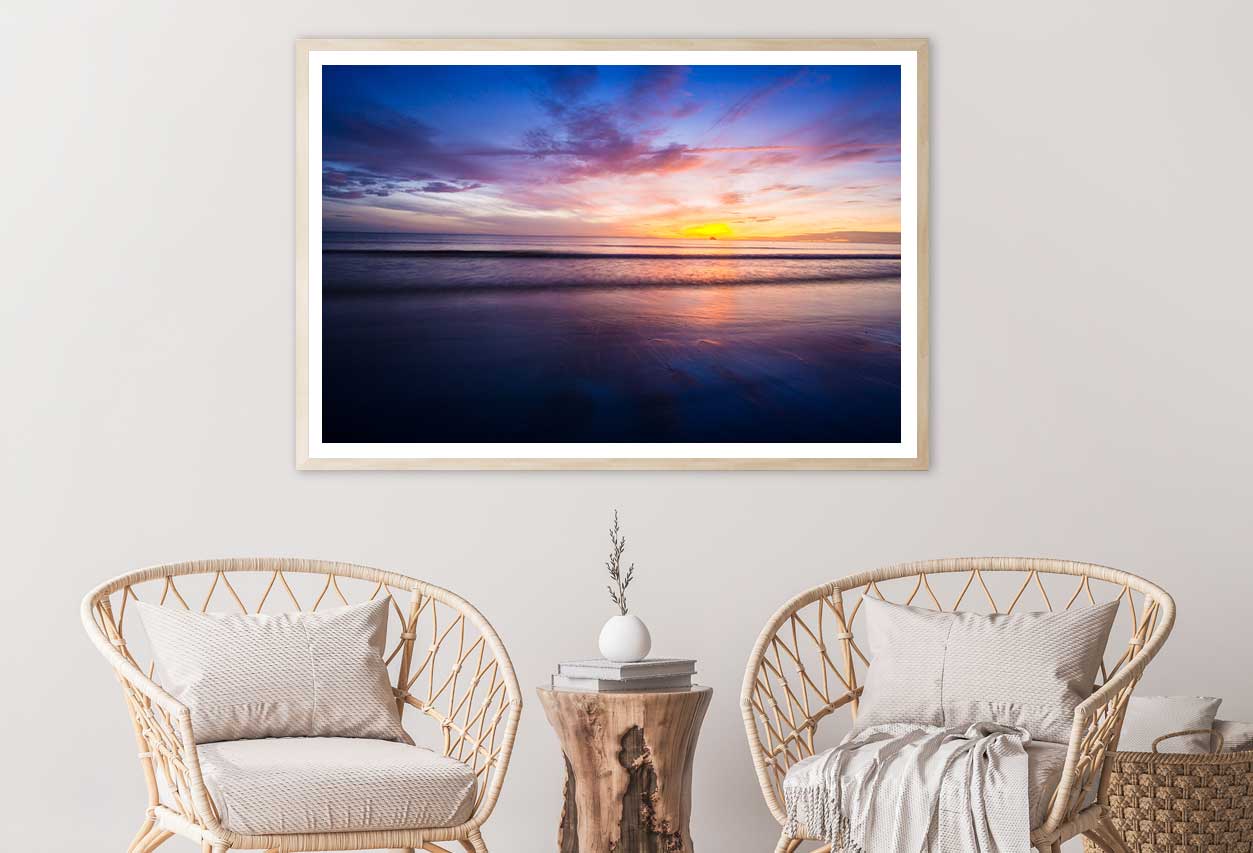 Sunset Over Sea Hua hin Photograph Thailand Home Decor Premium Quality Poster Print Choose Your Sizes