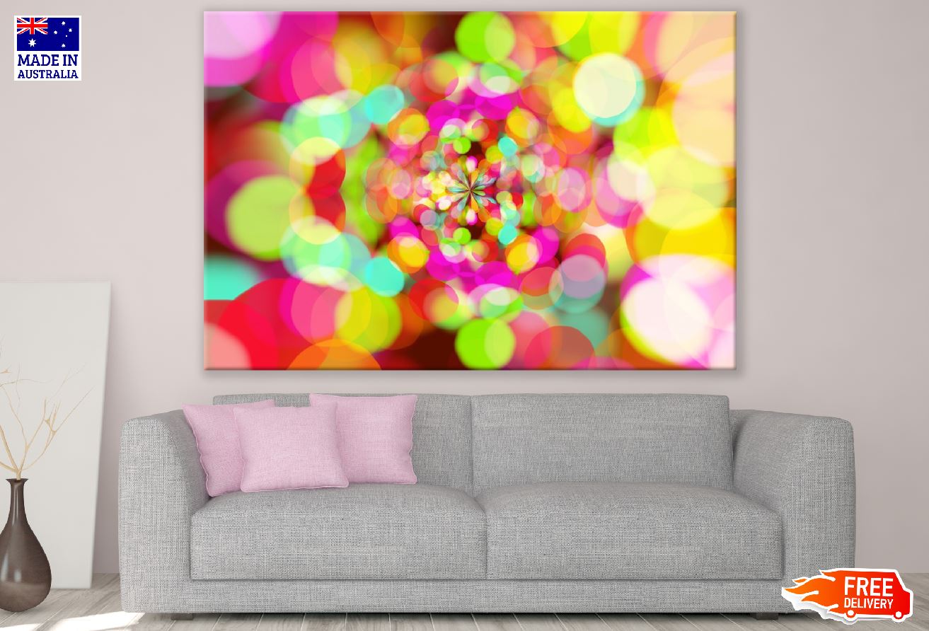 Red Pink & Yellow Circles Abstract Design Print 100% Australian Made