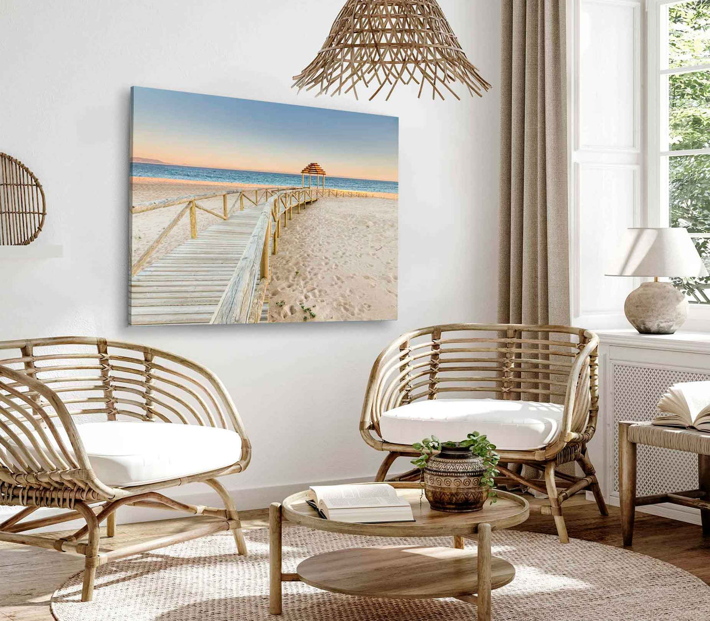 Bella Home Trafalgar Coast Boardwalk to Sea Print Canvas Ready to hang