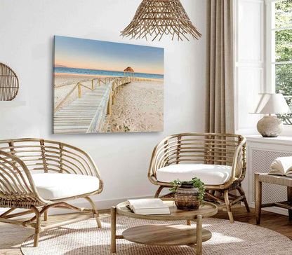 Bella Home Trafalgar Coast Boardwalk to Sea Print Canvas Ready to hang