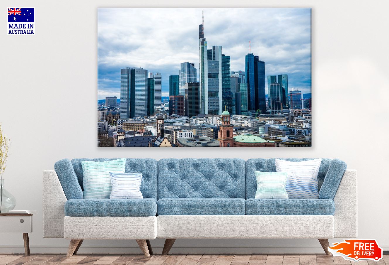 Frankfurt Aerial View Photograph, Germany Print 100% Australian Made