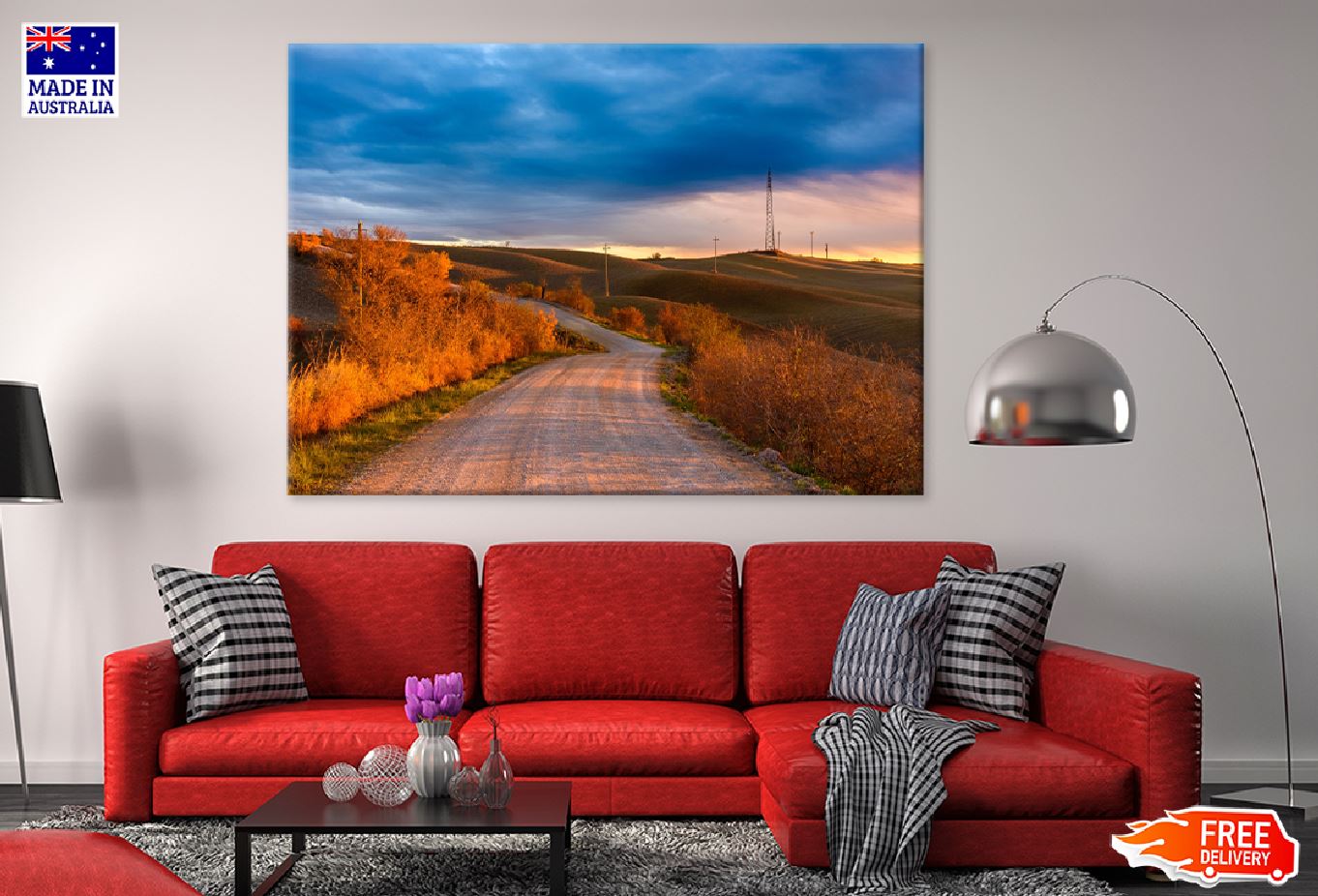 Tuscan Countryside Road Autumn Photograph Print 100% Australian Made