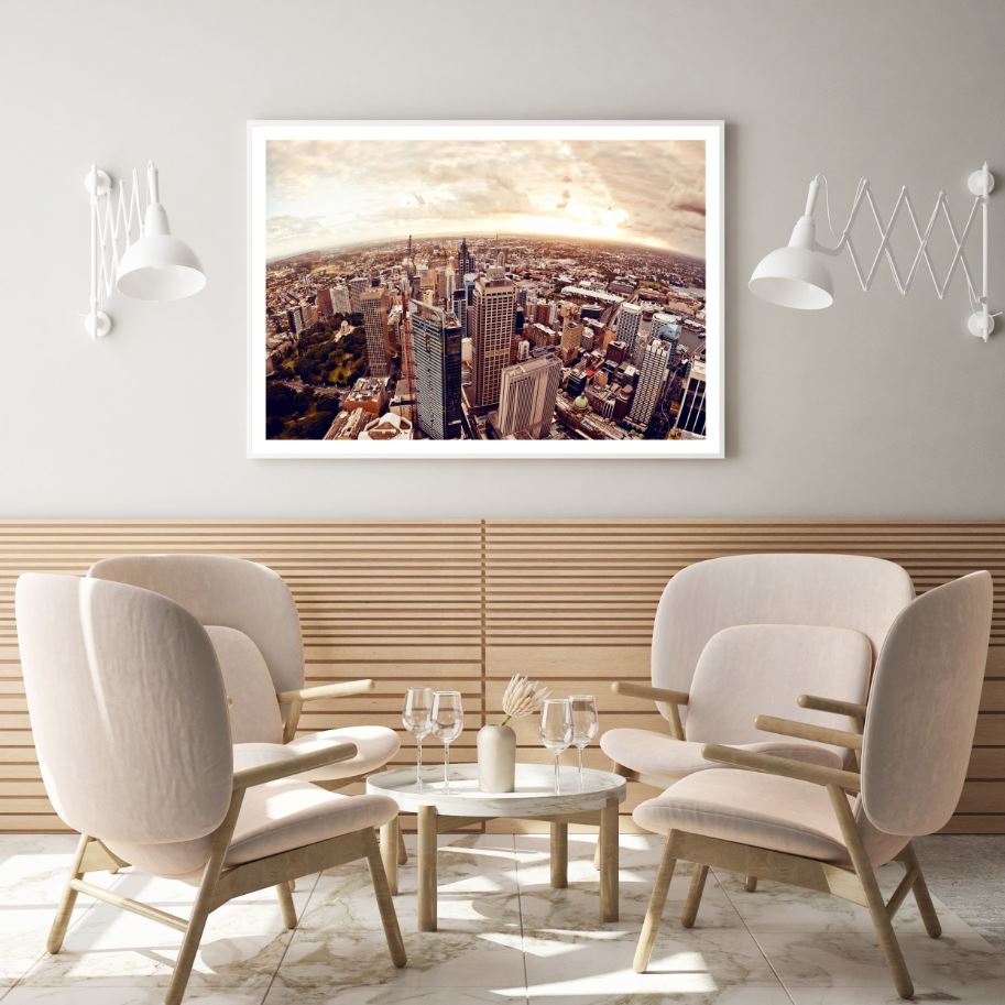 City Buildings Sunset Photograph Home Decor Premium Quality Poster Print Choose Your Sizes