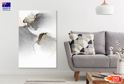 Black Grey & Gold Splash Abstract Design Print 100% Australian Made