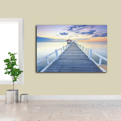 Wooden Pier Sunset Photograph Acrylic Glass Print Tempered Glass Wall Art 100% Made in Australia Ready to Hang