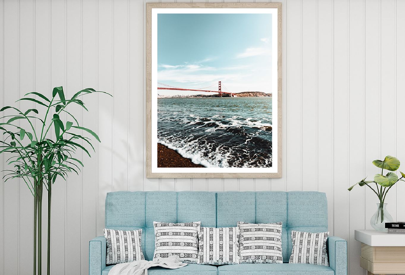 Golden Gate Bridge & Beach View Photograph Home Decor Premium Quality Poster Print Choose Your Sizes
