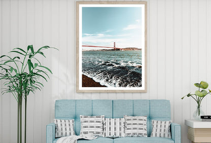 Golden Gate Bridge & Beach View Photograph Home Decor Premium Quality Poster Print Choose Your Sizes