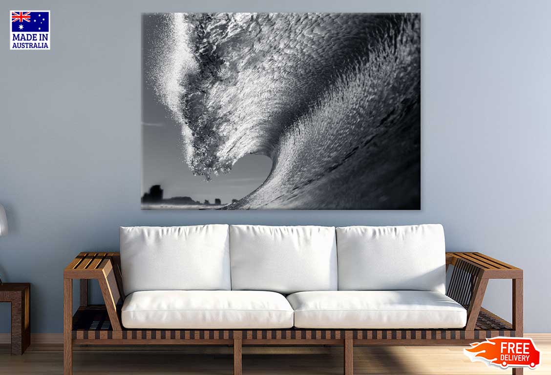 Sea Surf Wave View B&W Photograph Print 100% Australian Made