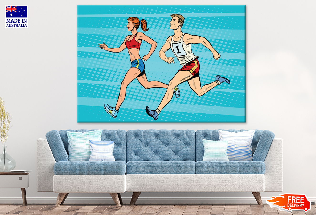Athletes Running Illustration Print 100% Australian Made