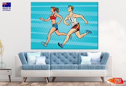 Athletes Running Illustration Print 100% Australian Made