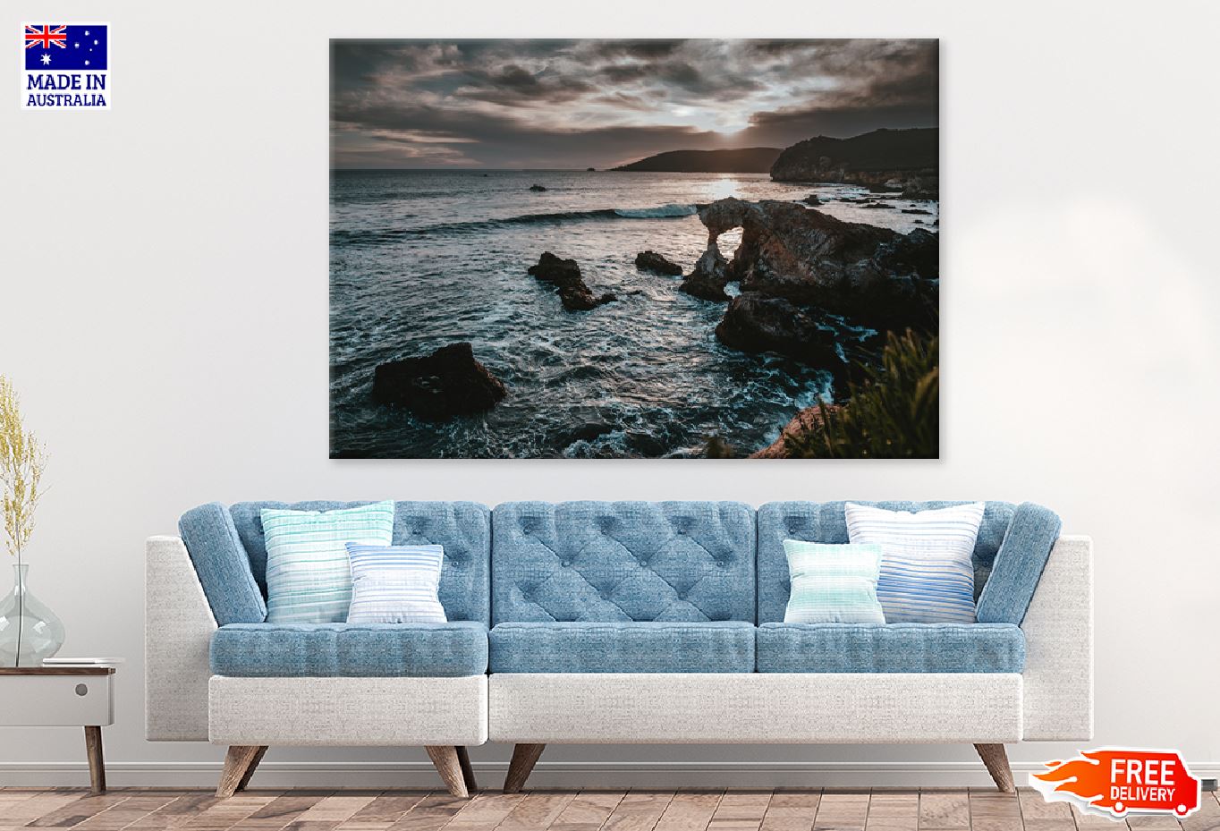 Sea with Cliffs Reef Rock Scenery View Photograph Print 100% Australian Made