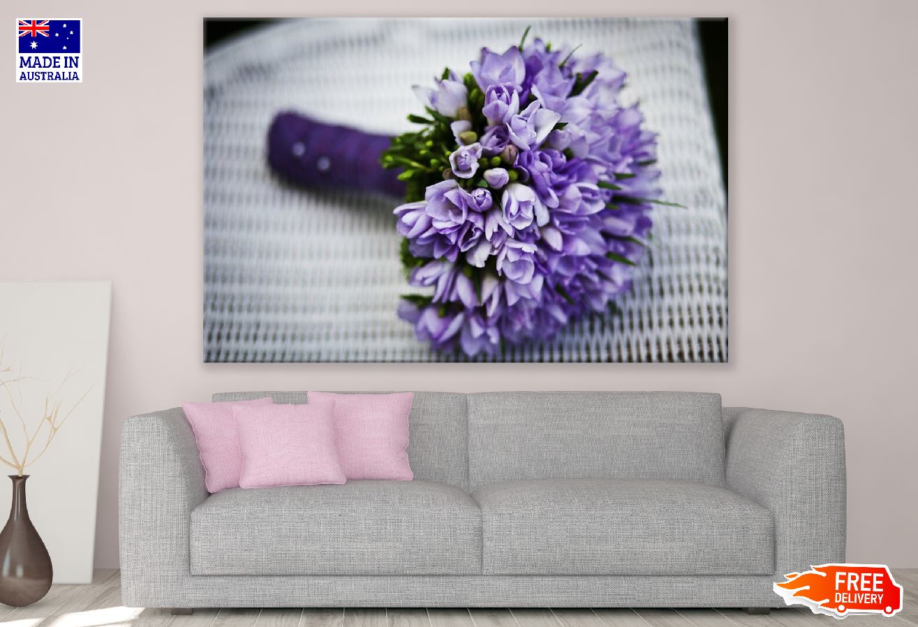 White Purple Flower Bouquet Photograph Print 100% Australian Made