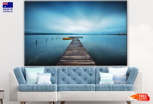 Wooden Pier Over a Lake Photograph Print 100% Australian Made