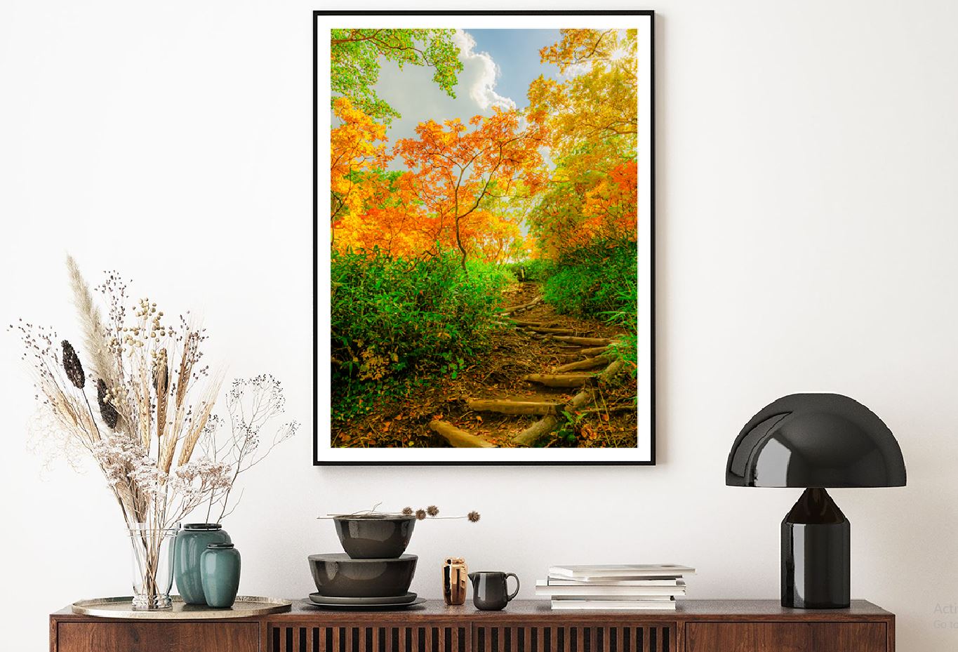 Autumn Trees Pathway Scenery View Home Decor Premium Quality Poster Print Choose Your Sizes