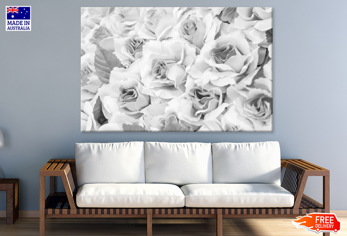 Rose Flowers B&W Photograph Print 100% Australian Made