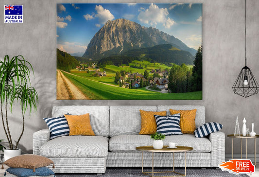 Montagnes Ville Village & Mountain Photograph Print 100% Australian Made