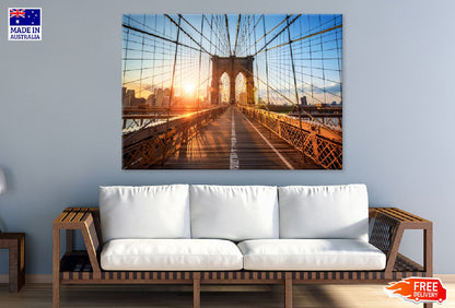 Brooklyan Bridge Sunset Photograph in New York City Print 100% Australian Made