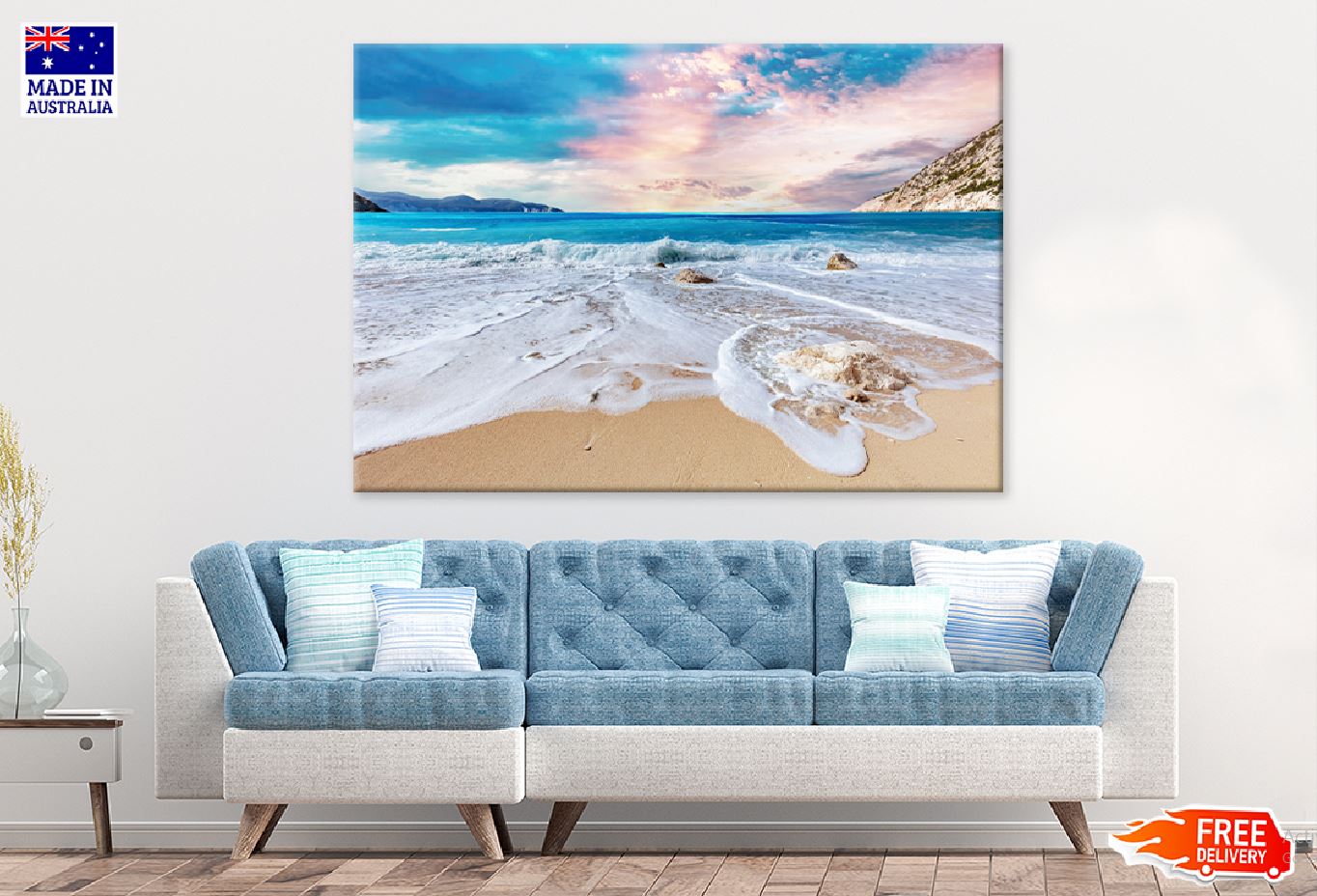 Myrtos Beach View Photograph in Kefalonia Print 100% Australian Made