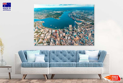 Aerial View of Dar es Salaam City Print 100% Australian Made