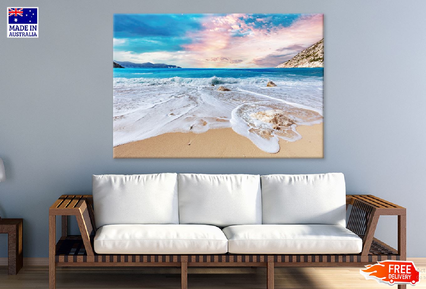 Myrtos Beach View Photograph in Kefalonia Print 100% Australian Made