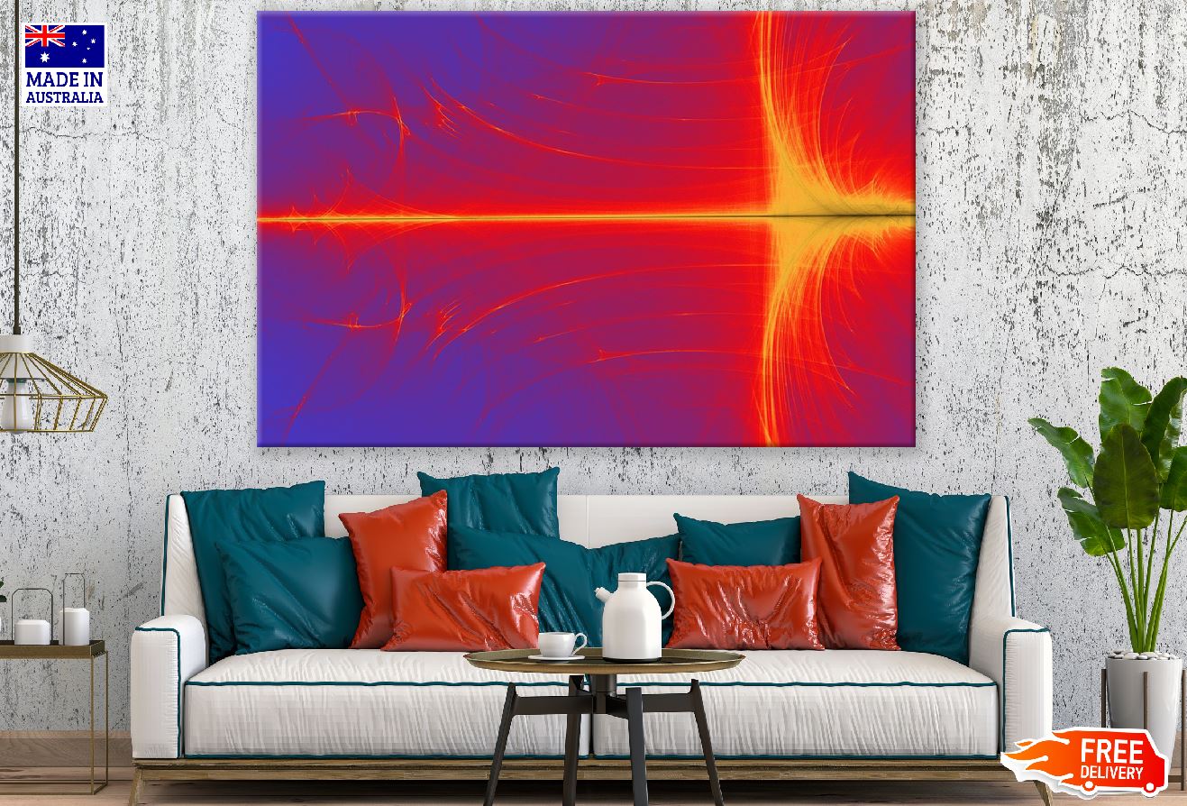 Red Yellow Digital Abstarct Design Print 100% Australian Made