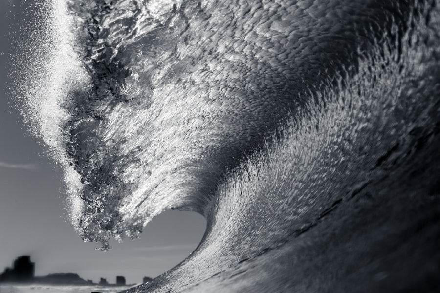 Sea Surf Wave View B&W Photograph Print 100% Australian Made