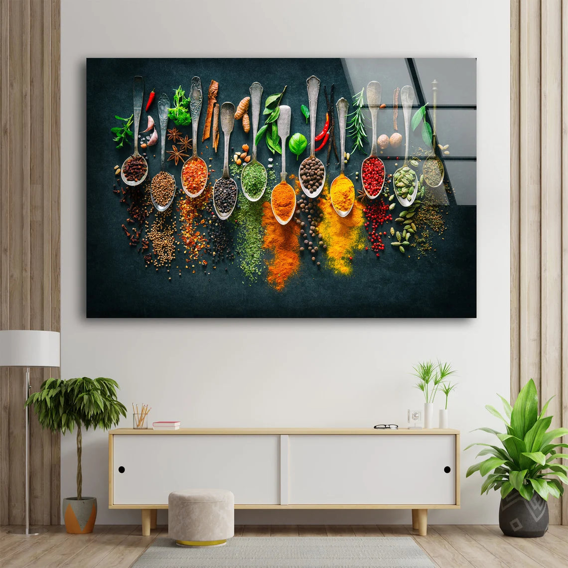 Spices on Spoons Photograph Acrylic Glass Print Tempered Glass Wall Art 100% Made in Australia Ready to Hang