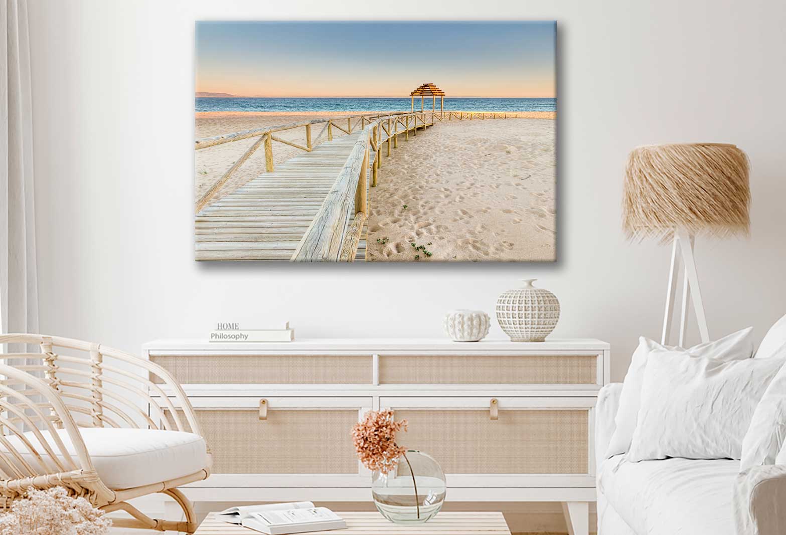 Bella Home Trafalgar Coast Boardwalk to Sea Print Canvas Ready to hang