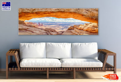 Panoramic Canvas Canyonlands Park View Photograph USA High Quality 100% Australian Made Wall Canvas Print Ready to Hang