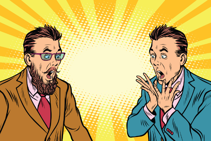 Surprised Bearded Man & Business Man Illustration Print 100% Australian Made