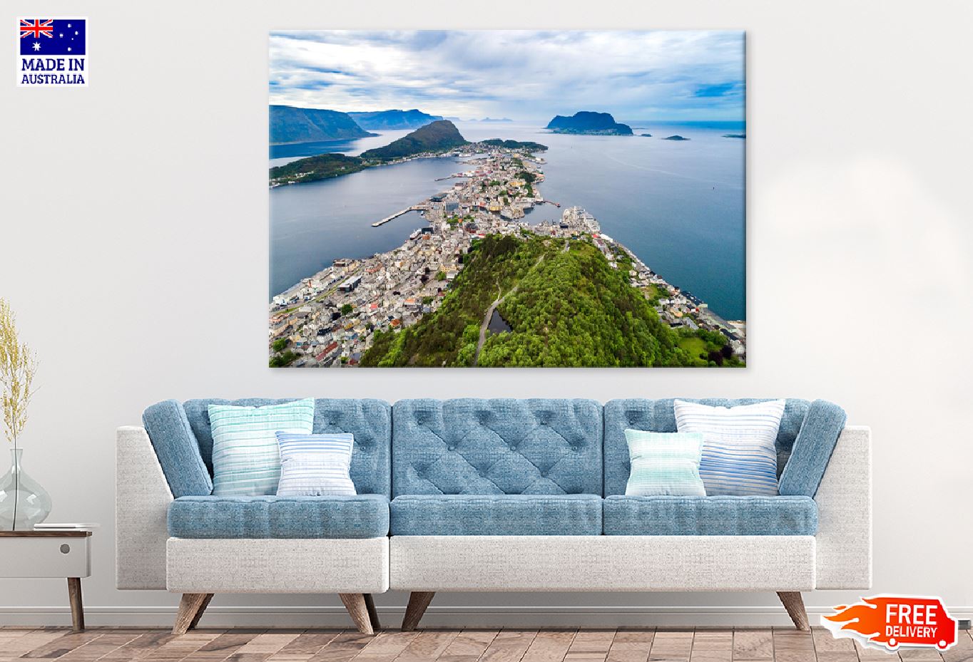 Aksla City Alesund Aerial View Photograph Print 100% Australian Made