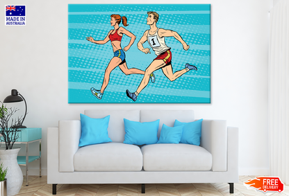 Athletes Running Illustration Print 100% Australian Made