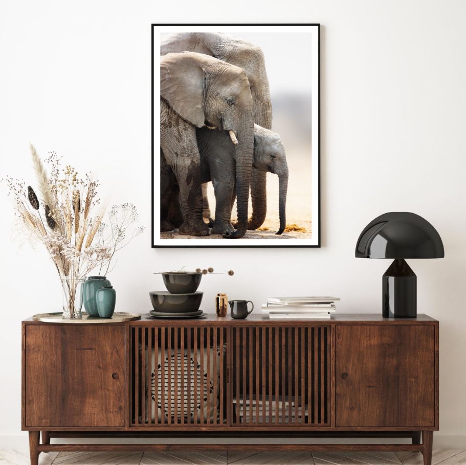 Elephant Family Portrait View Home Decor Premium Quality Poster Print Choose Your Sizes
