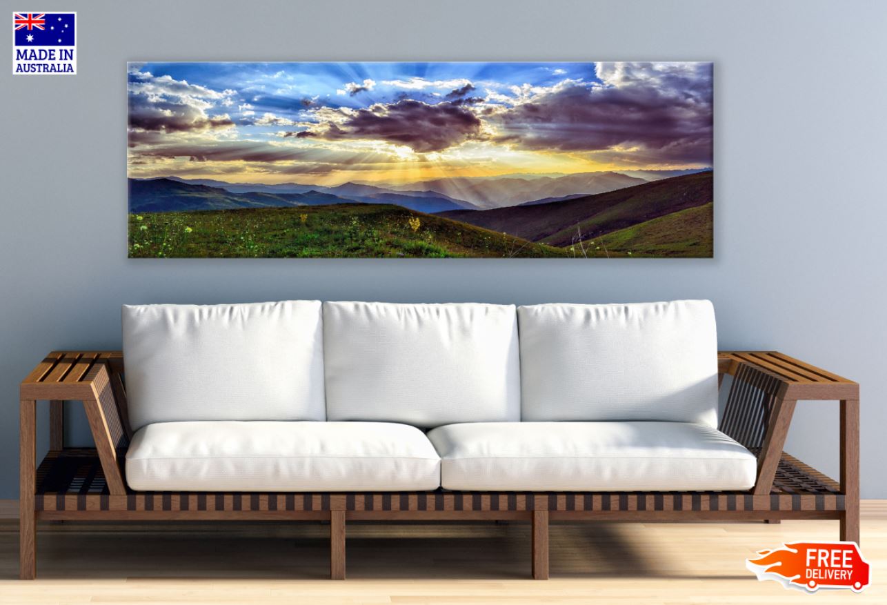 Panoramic Canvas Mountain Scenery High Quality 100% Australian Made Wall Canvas Print Ready to Hang