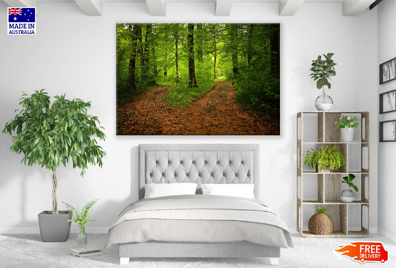 Forest with Two Paths Photograph Print 100% Australian Made