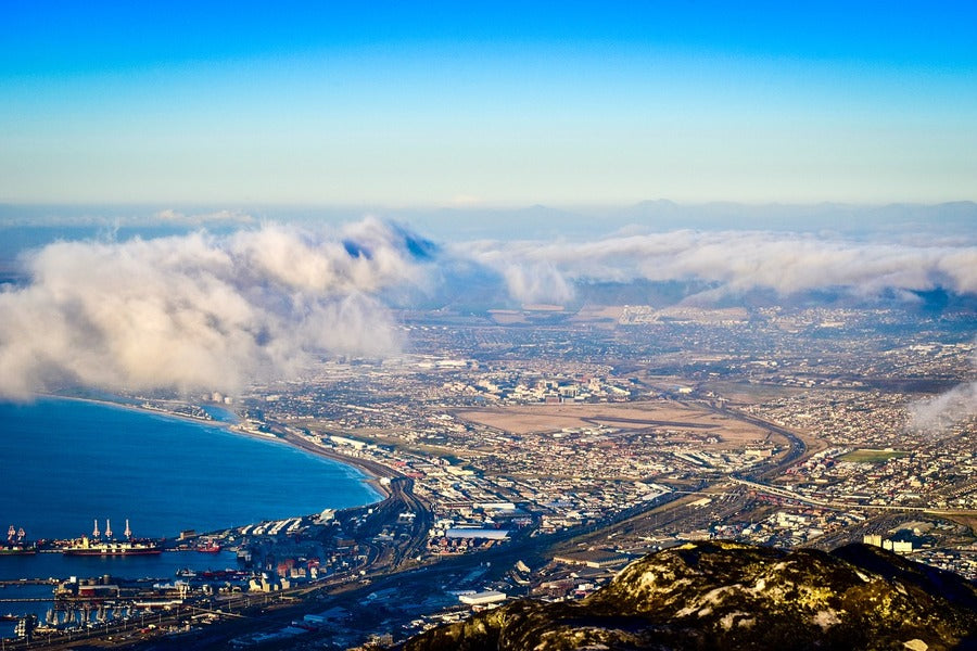 Cape Town Aerial View Photoraph, South Africa Print 100% Australian Made